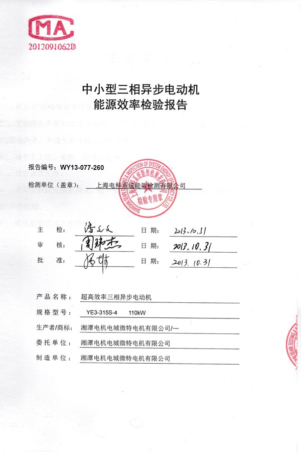 能效檢驗報告